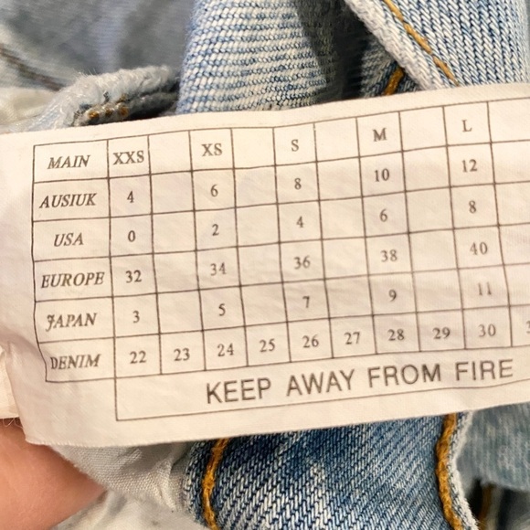 One Teaspoon Sz 5 (27) Denim Shorts Hawks High Rise Destroyed Ripped Butt - Picture 8 of 12